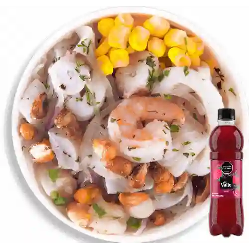 Ceviche Peruano Mixto Grande +Del Valle Mora 500ml