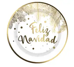 Plato Navidad Dorada 7''