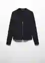Buzo Cardigan Bengala Negro Talla S Mujer Mango