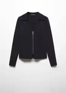 Buzo Cardigan Bengala Negro Talla S Mujer Mango