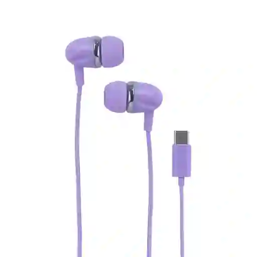 Audífonos Tipo C Micrófono Morado Mod 22E27 Miniso