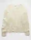 Suéter Tejido Mujer Blanco Talla: MEDIUM 1450106 American Eagle