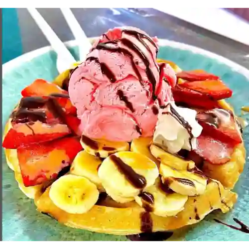 Waffles con Helado