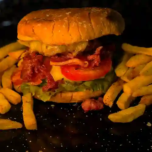 Hamburguesa Doble con Papas