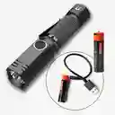Nicron Linterna Mini Recargable Twist Negra