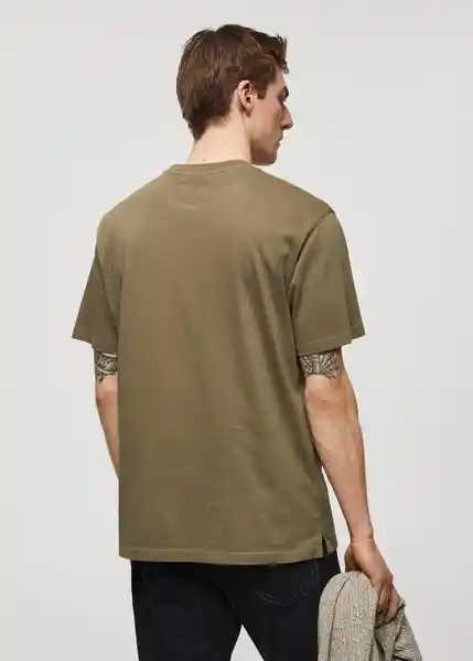 Camiseta Sugar Khaki Talla L Hombre Mango