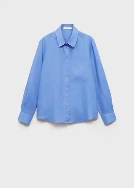 Camisa Lino Azul Talla XL Mujer Mango