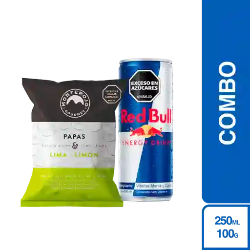 Combo Monterojo Papa Lima Limón + Red Bull Bebida Energizante