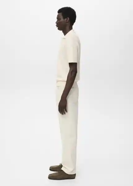 Camiseta Polo Tio Offwhite Talla M Hombre Mango
