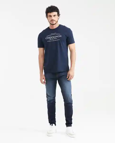 Camiseta Authentic Azul Dark Ultra Oscuro T. XL Chevignon