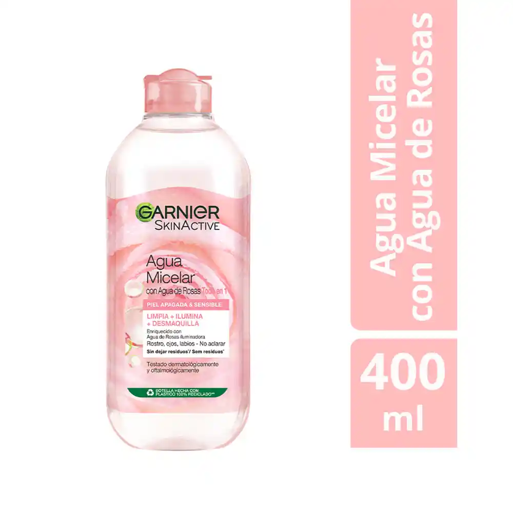 Agua Micelar Garnier con Agua de Rosas 400 ml