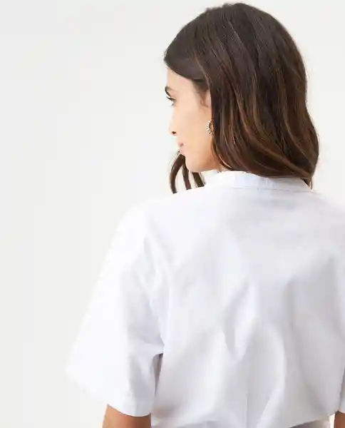 Camisa Cropped Oxford Blanco 0 Claro Talla S Chevignon