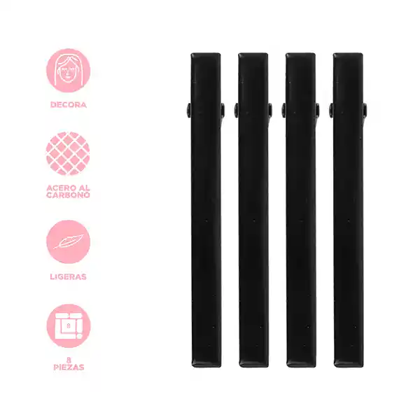 Set de Hebillas Para el Cabello Tipo Pinza Negro Miniso