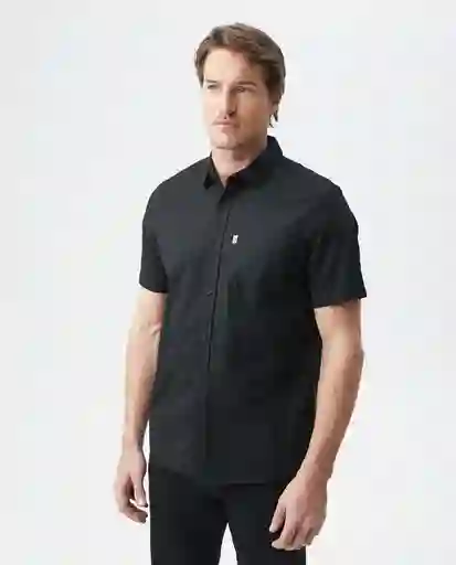 Camisa Carbon M/c Bol Negro Sombrío Ultraoscuro Talla S Hombre Chevignon