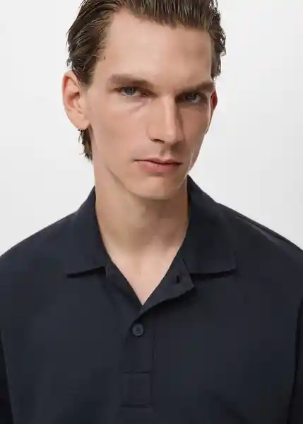 Camiseta Polo Londonp Navy Talla L Hombre Mango