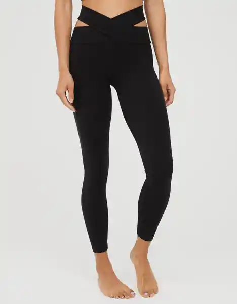 Leggings Regular Aerie Negro Talla LG American Eagle