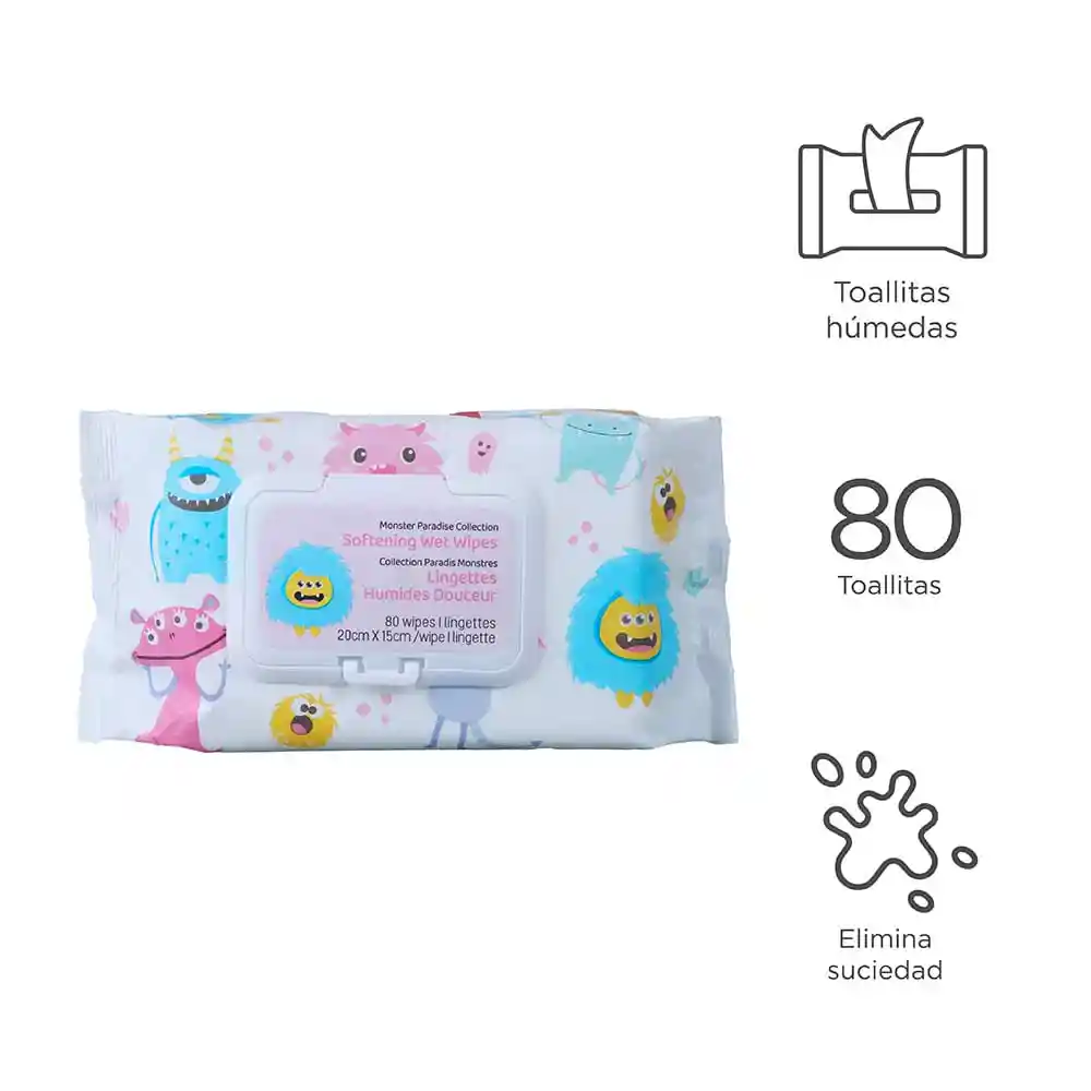 Set Toallita Húmedas Suavizantes Monster Paradise Miniso