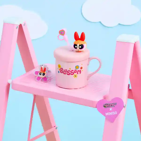 Taza Con Pitillo de Serie Las Chicas Superpoderosas Rosa Miniso