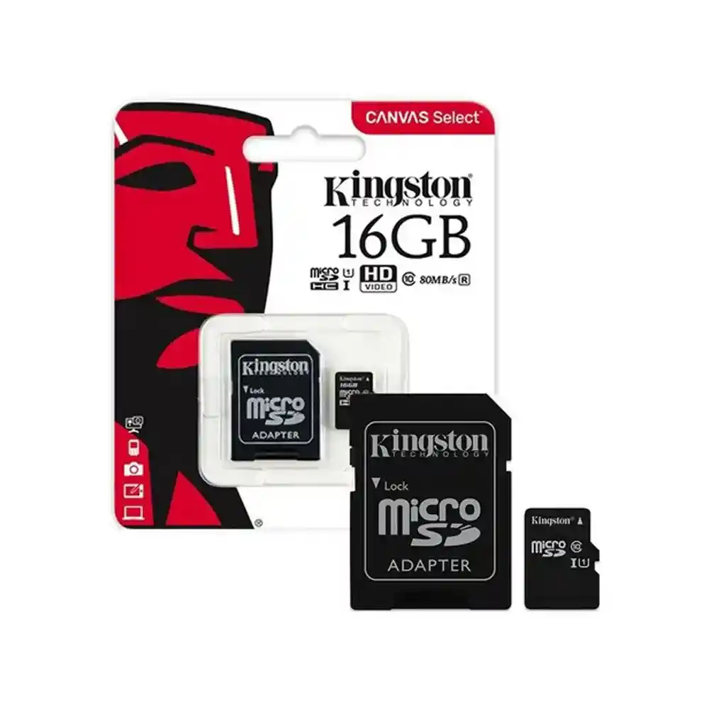 Kingston Memoria Micro SD 16 GB con Adaptador