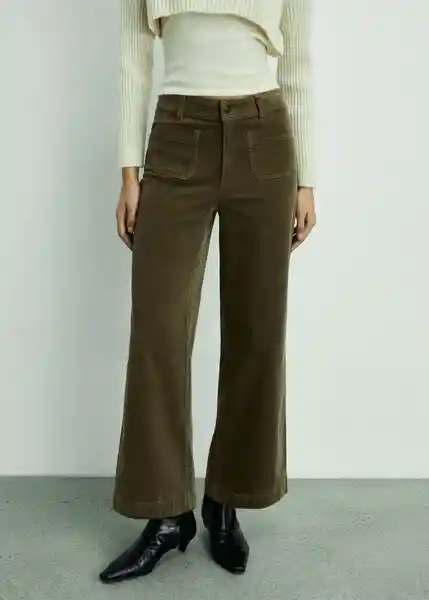Jean Catherip Khaki Talla 32 Mujer Mango
