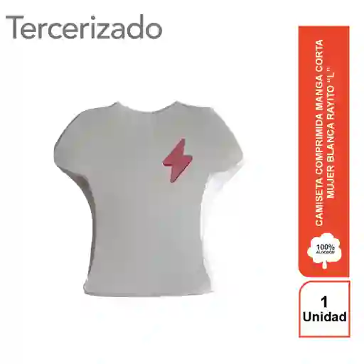 Rayito Camiseta Comprimida Mujer Blanca L