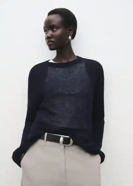 Jersey Pili Marino Talla L Mujer Mango