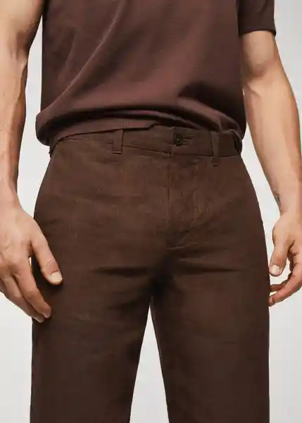 Pantalón Oyster Chocolate Talla 40 Hombre Mango