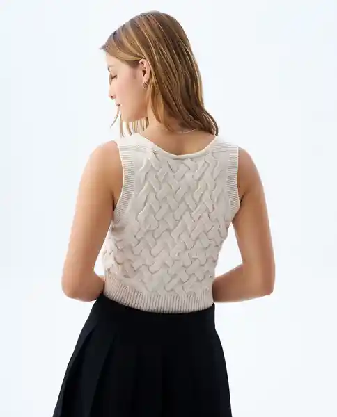 Chaleco Mujer Crudo Talla S 699f006 Americanino