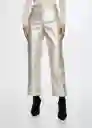 Pantalón Plata Plata Talla 36 Mujer Mango