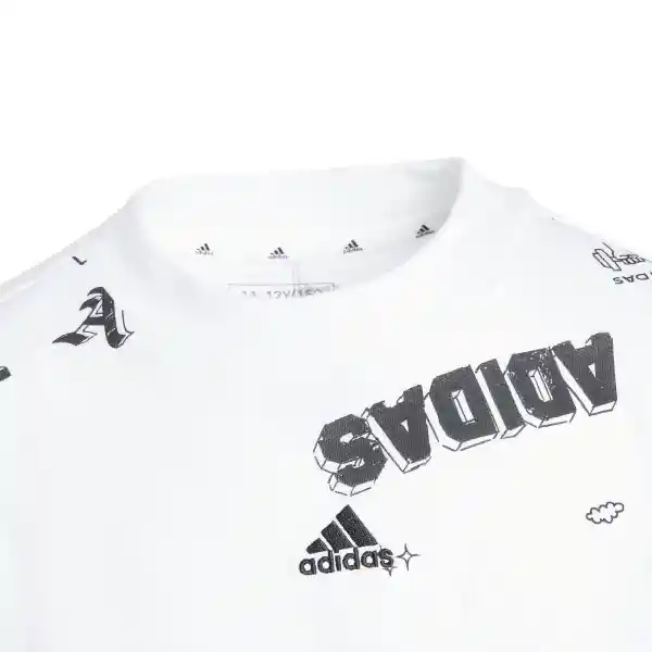 Adidas Camiseta Bluv Q3 Aopt Para Niño Blanco Talla S