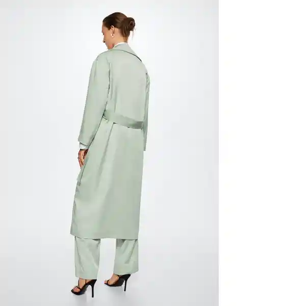 Trench Mare-A Verde Pastel Talla M Mujer Mango