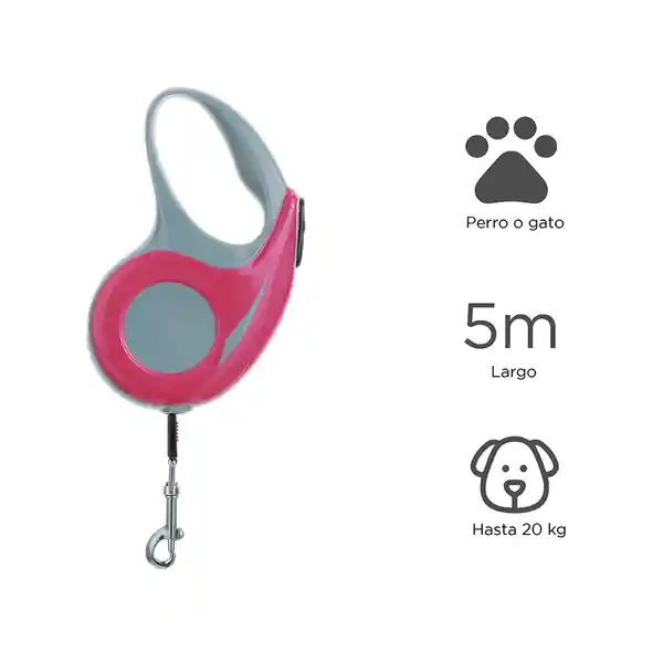 Miniso Correa Para Mascota Retractable Rosa 3 Metros