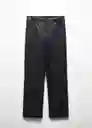 Pantalón High Negro Talla 32 Mujer Mango