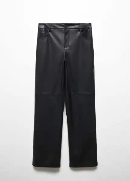 Pantalón High Negro Talla 32 Mujer Mango