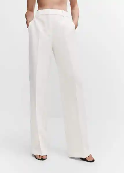 Pantalón Boxy Off White Talla 32 Mujer Mango