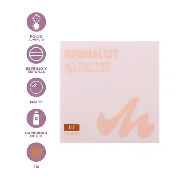 Polvo Compacto Mate Serie Minimalist 110 Miniso