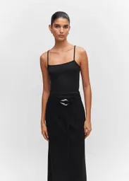 Top Mate Negro Talla S Mujer Mango