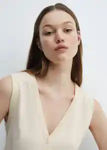 Chaleco Luka Crudo Talla S Mujer Mango
