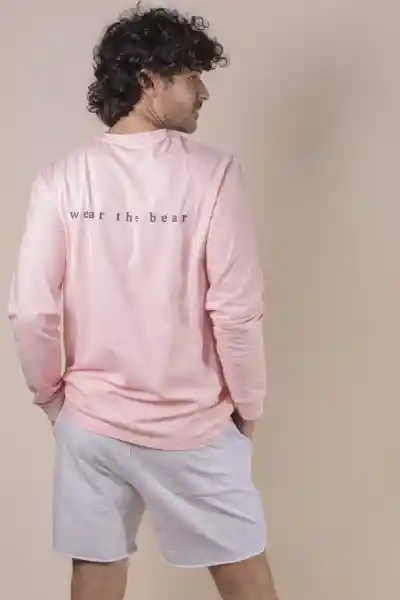 Domenica Camiseta Long Sleeve Hombre Rosado Talla XL