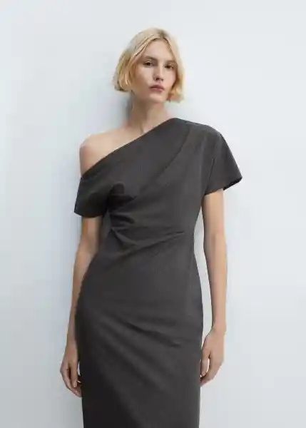 Vestido Adriana2 Gris Medio Vigoré Talla M Mujer Mango