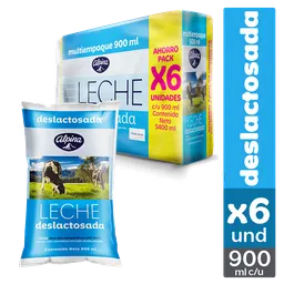 Leche Deslactosada Alpina Bolsa 900ml X6 Und