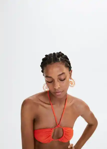 Pendientes Rubí Naranja Talla 99 Mujer Mango