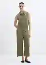 Chaleco Cintia Khaki Talla M Mujer Mango