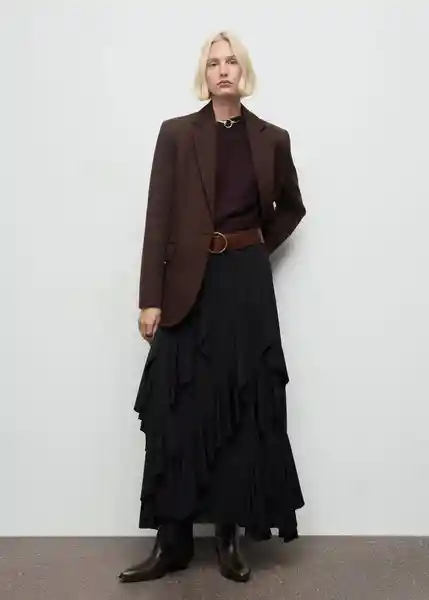 Saco Jersey Twister Vino Talla M Mujer Mango