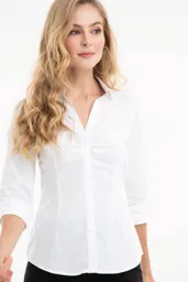 Camisa New Jackie Kennedy Manga 3/4 Color Blanco Talla M Ragged