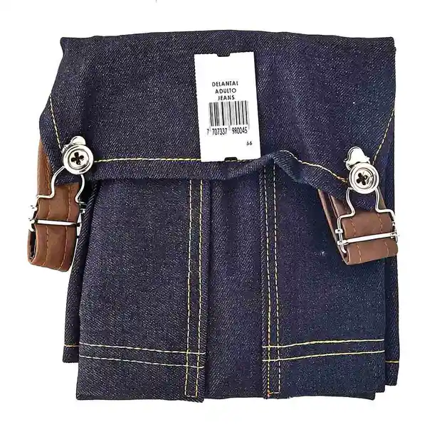 Vivetex Delantal Adulto en Jeans Con Tiras Cuerina