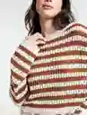  Sueter Lurex Mujer Crudo Pretenido Talla M Naf-Naf 