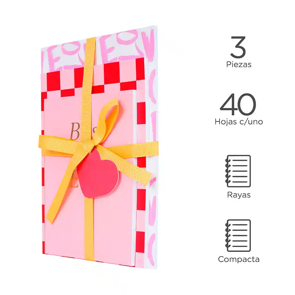 Set Cuadernos de San Valentín Miniso