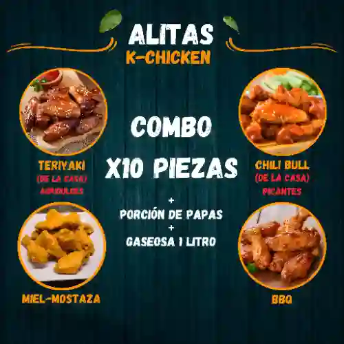 Combo Alitas X 10 Piezas