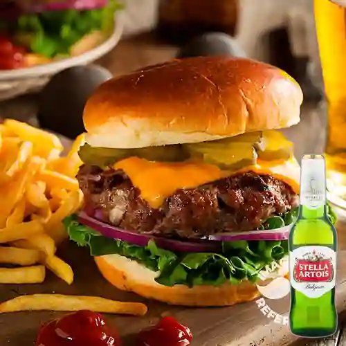 Combo Hamburguesa Clásica + Stella Artois 350 ml